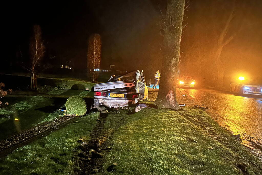 Bestuurder aangehouden na botsing met boom