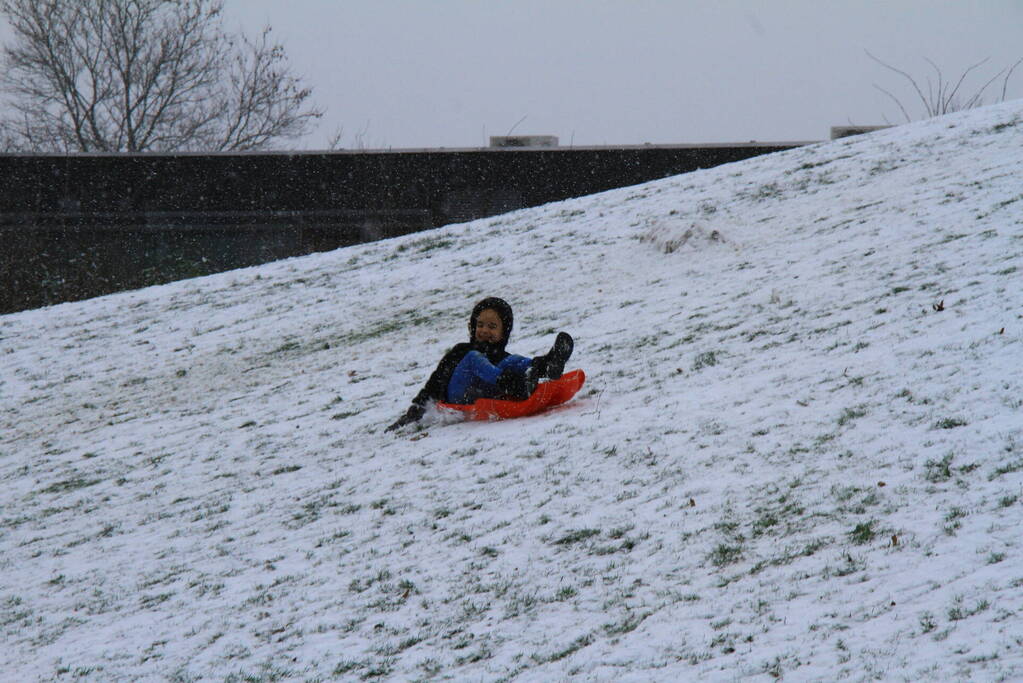 Kinderen hebben lol in de sneeuw