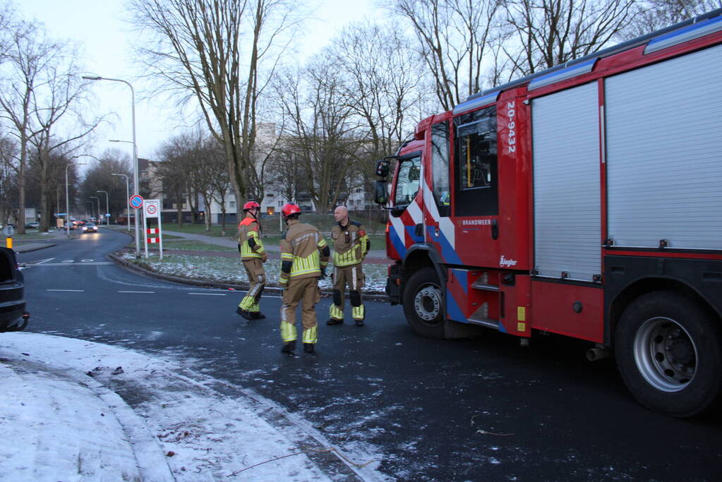 Gewonden bij ongeval op rotonde