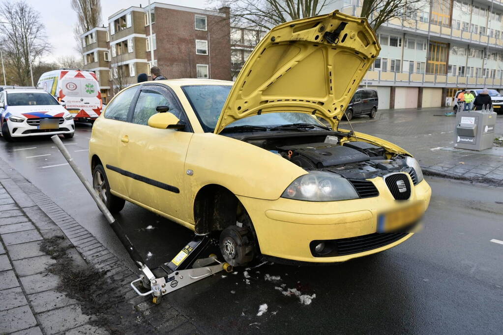 Hulpdiensten redden aangereden kat uit auto