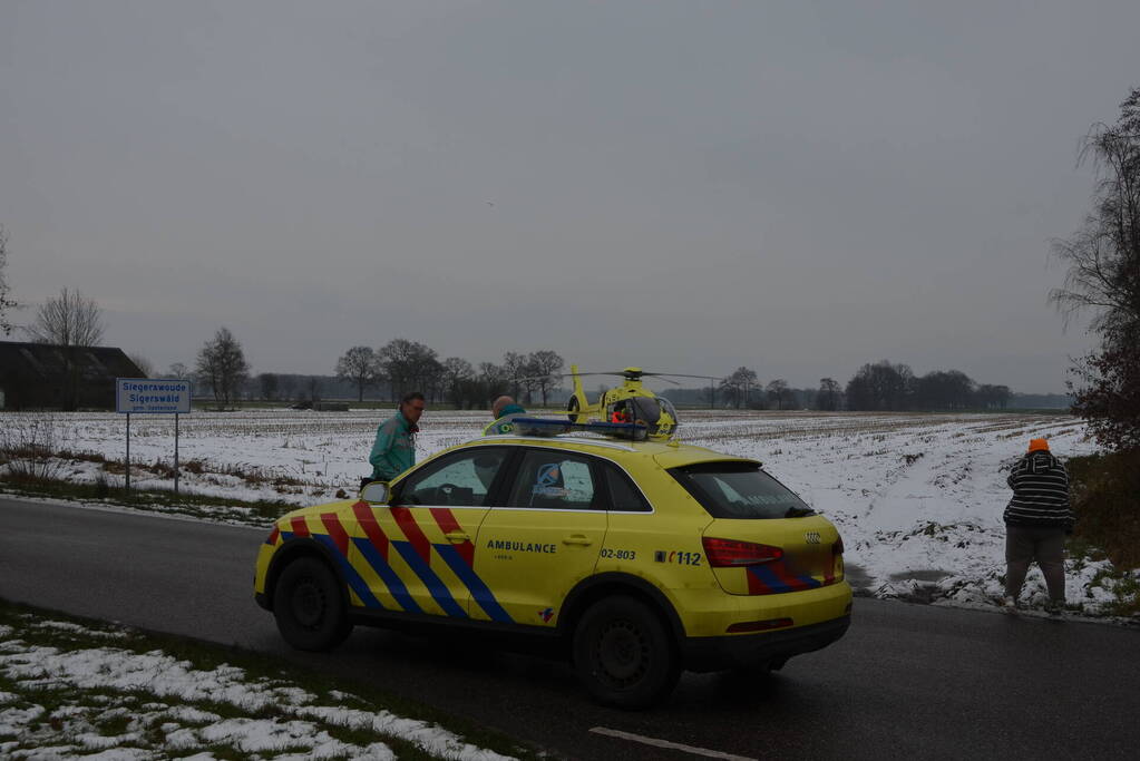 Zwaargewonde bij eenzijdig ongeval