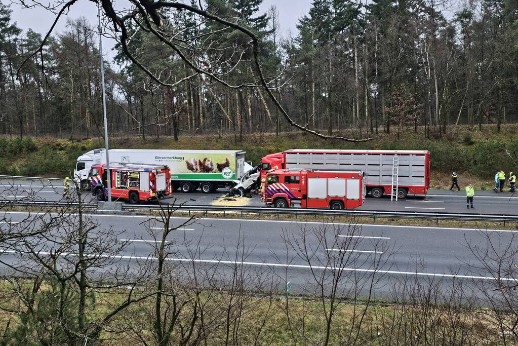 Twee vrachtwagens betrokken bij ernstig ongeval