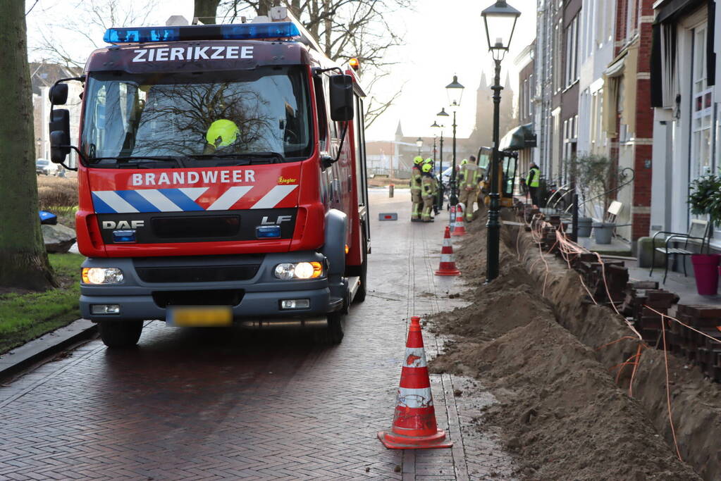 Gasleiding geraakt tijdens aanleg van glasvezelkabel