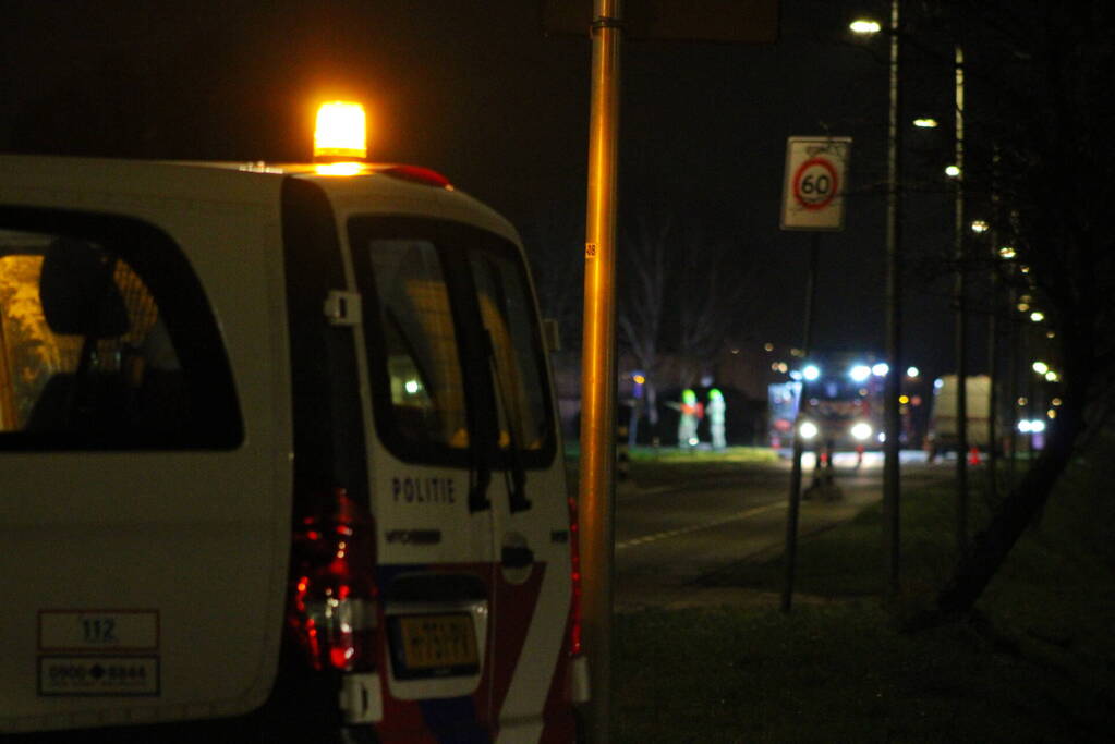 Grote gaslekkage door omver gereden gaskast