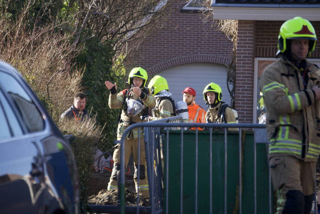 Hoofdgasleiding geraakt tijdens werkzaamheden