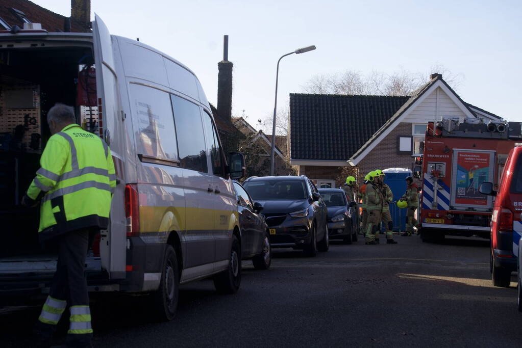 Hoofdgasleiding geraakt tijdens werkzaamheden