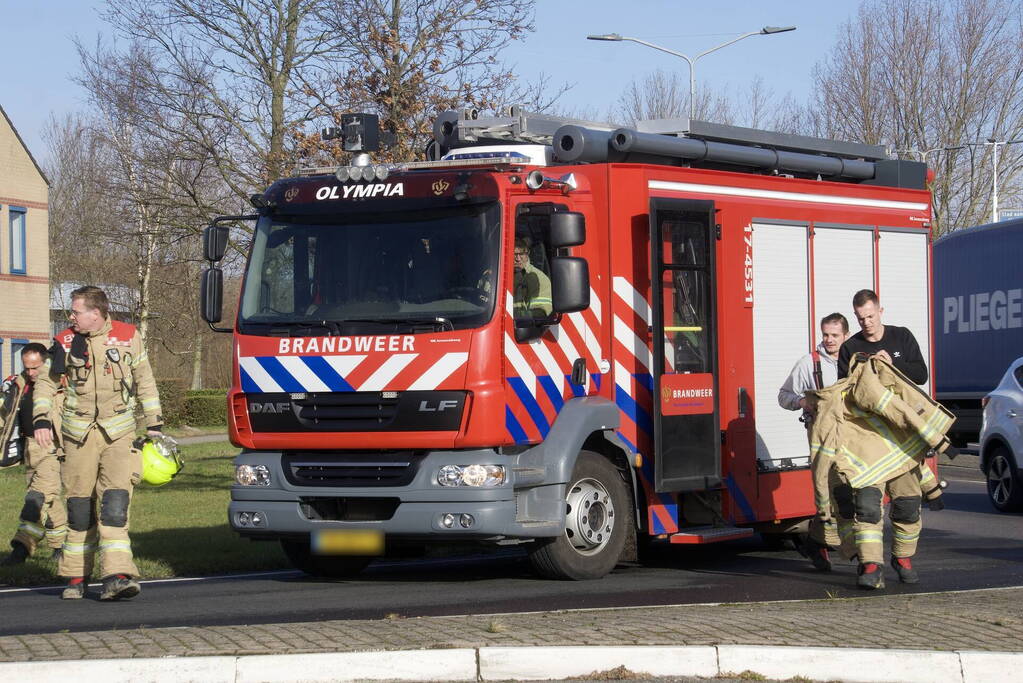 Brandweer haalt gewonde zwaan uit het water