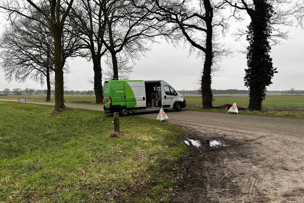 Flinke lekkage in gasleiding in buitengebied