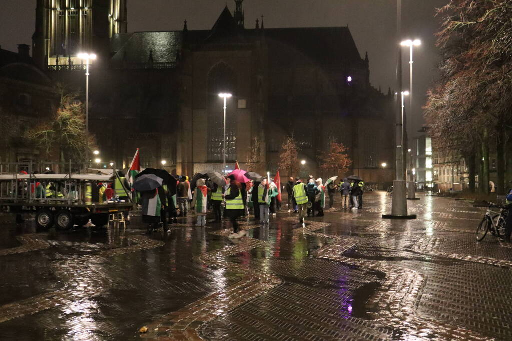 Tientallen mensen maken wandeling door centrum tijdens vredige demonstratie