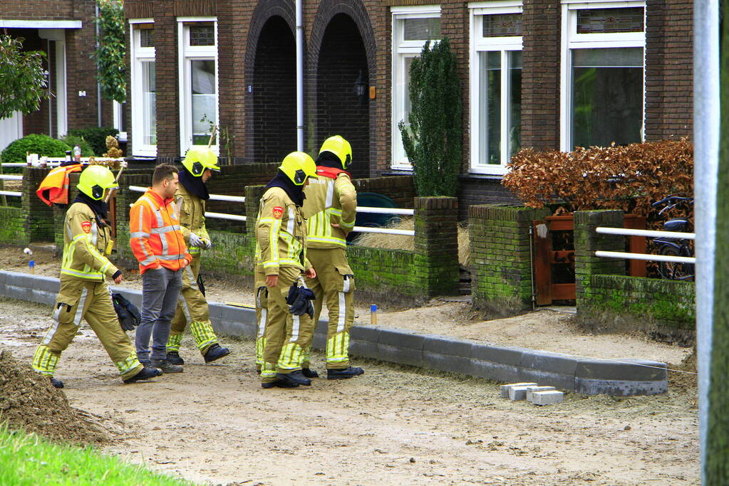 Gasleiding geraakt bij aanleg stoeprand