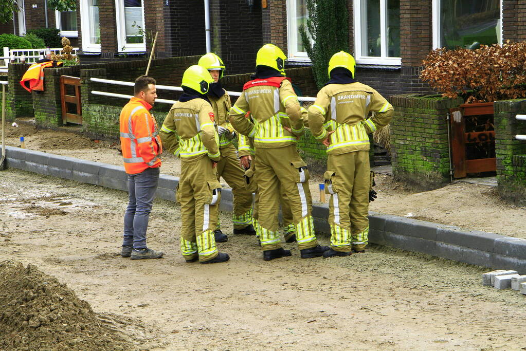 Gasleiding geraakt bij aanleg stoeprand