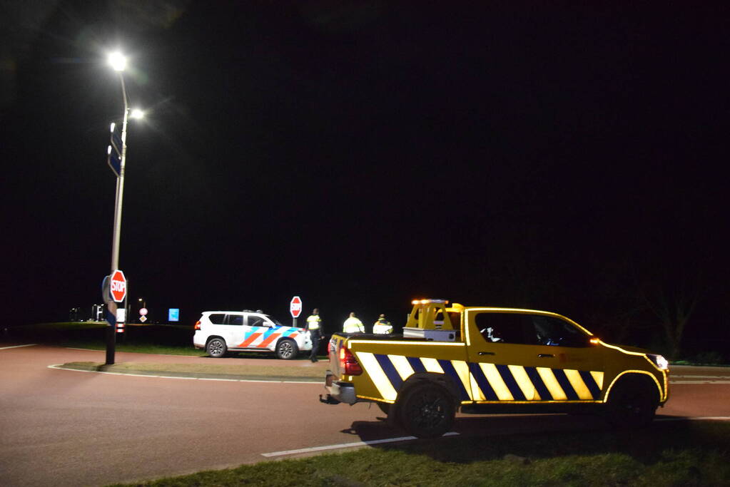 Gecrasht voertuig verdwenen bij aankomst van politie