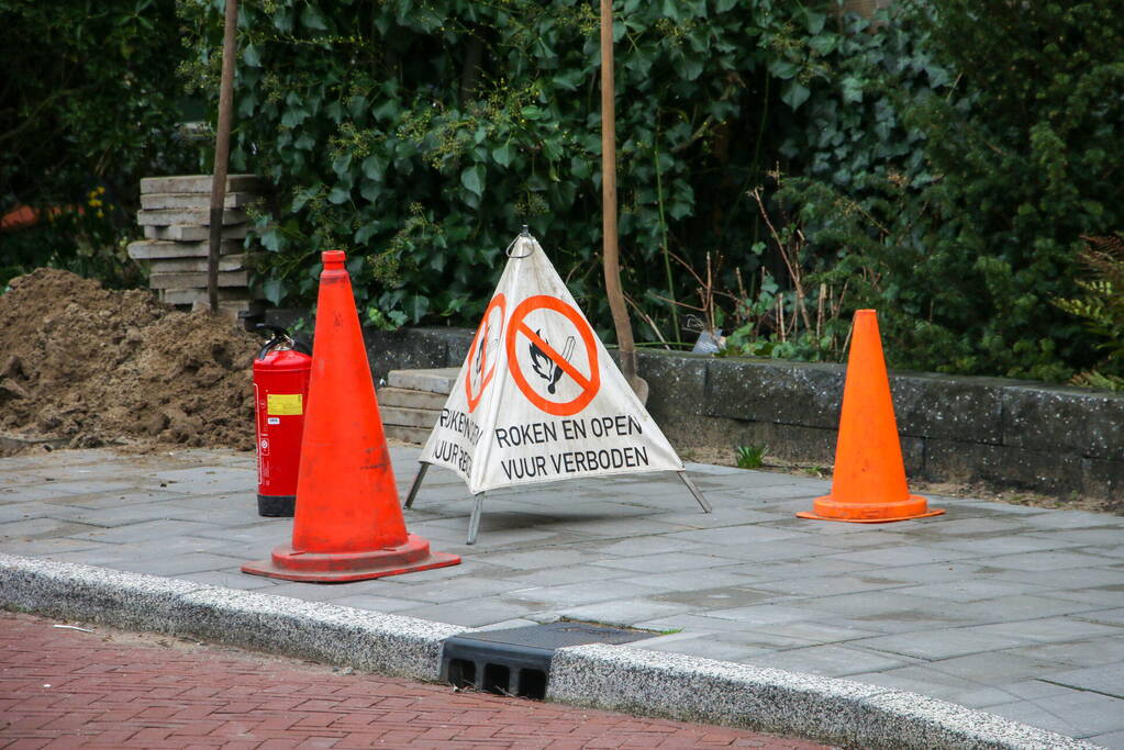 Gasleiding geraakt bij werkzaamheden