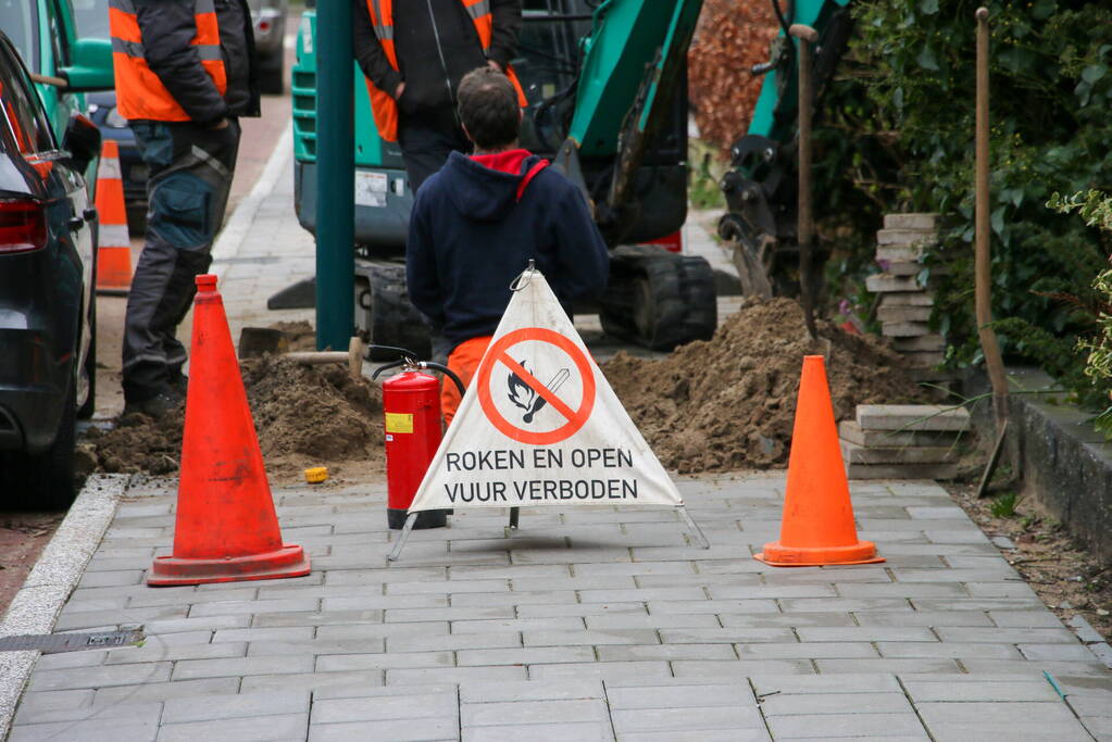 Gasleiding geraakt bij werkzaamheden