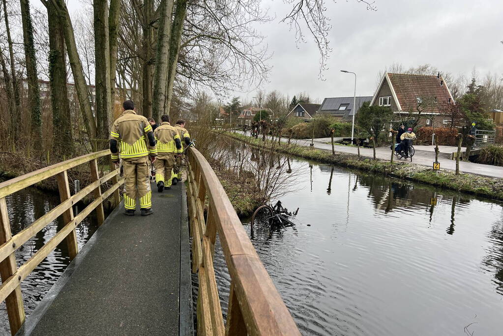 Brandweer ingezet voor voor fietsen in het water