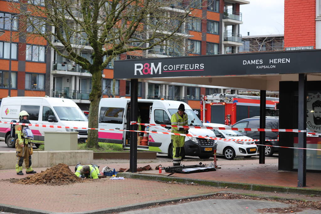 Winkelplein afgesloten vanwege gaslekkage