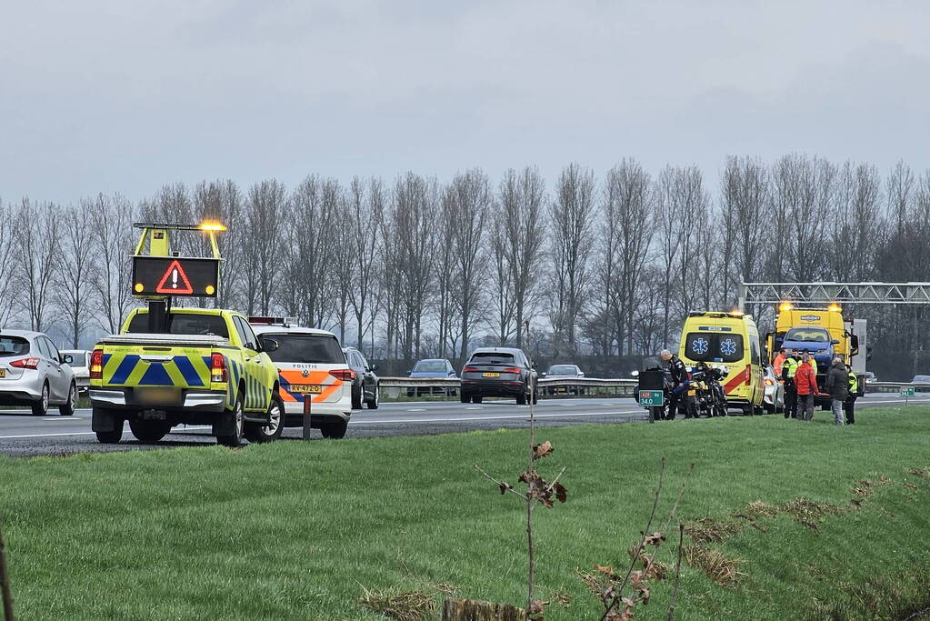 Motorrijder gewond bij ongeval op snelweg