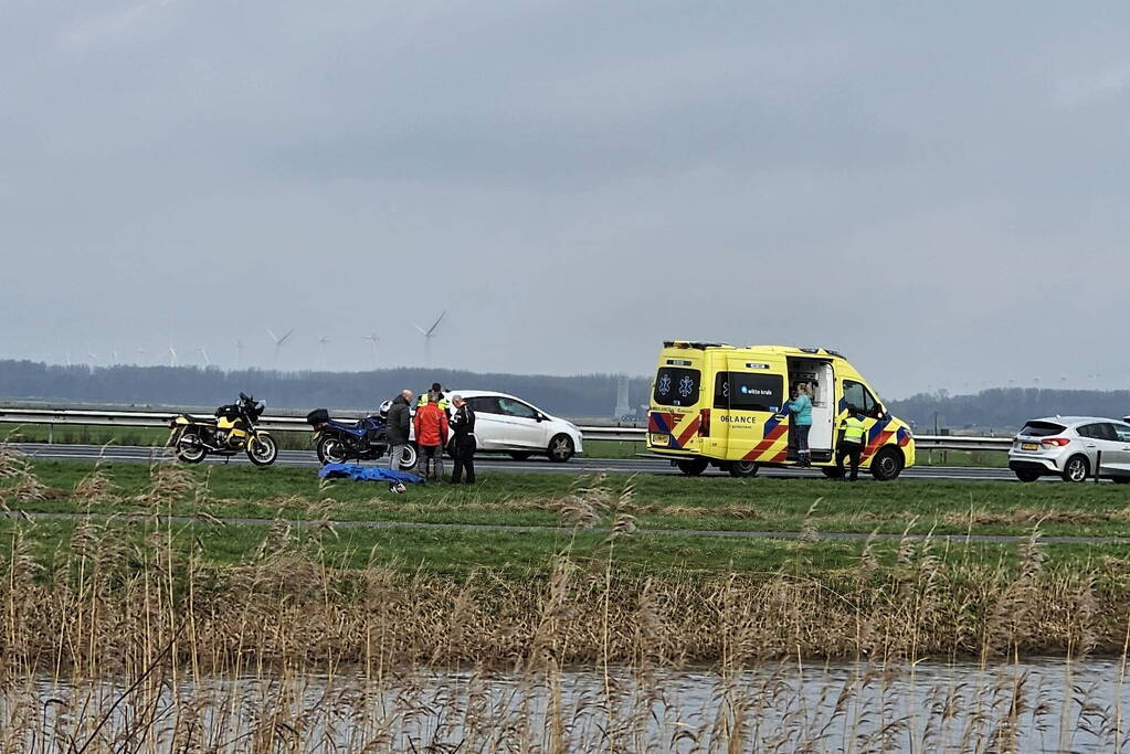 Motorrijder gewond bij ongeval op snelweg