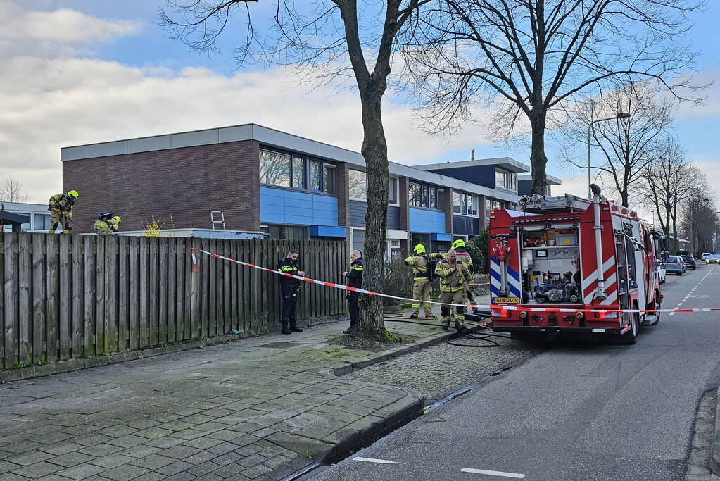 Brand in schuur van woning