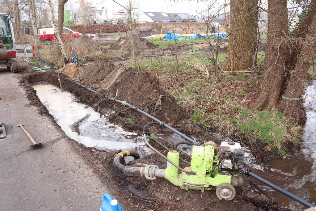 Waterleiding gesprongen bij werkzaamheden