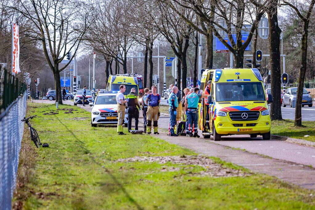 Traumahelikopter landt voor incident met wielrenner