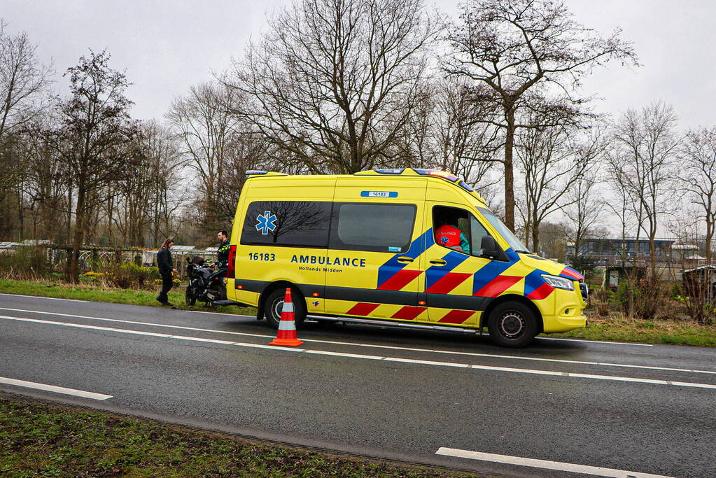 Flinke file door eenzijdig ongeval met motor