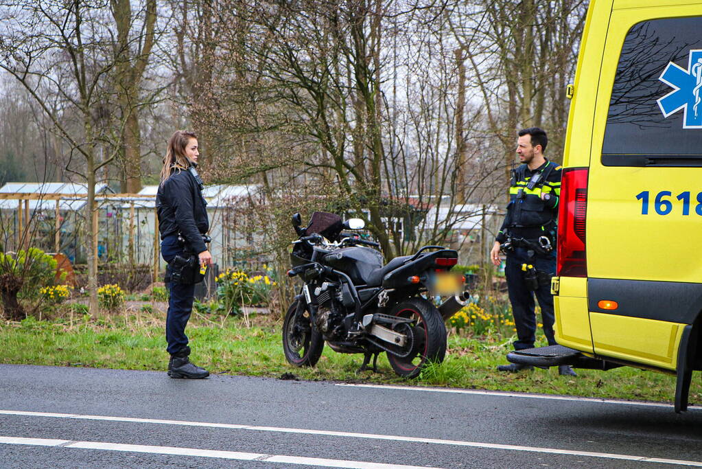 Flinke file door eenzijdig ongeval met motor