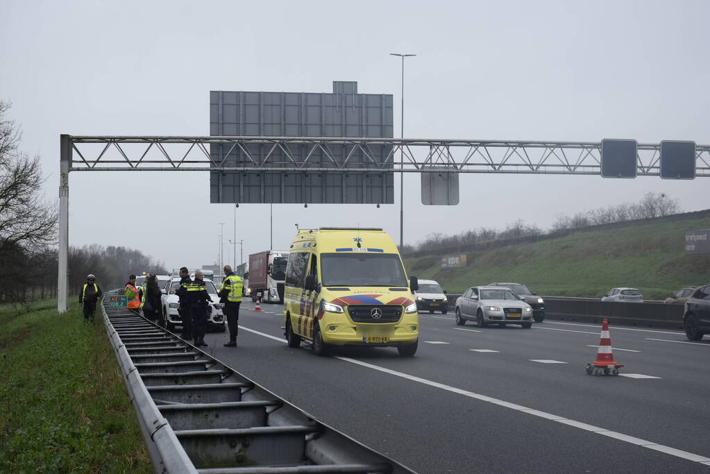 Flinke schade door ongeval op snelweg