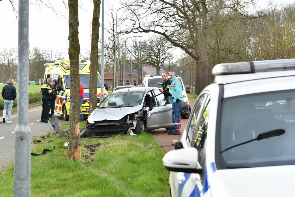 Flinke schade nadat auto botst tegen boom klapt