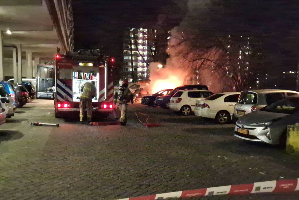 Personenauto verwoest door brand