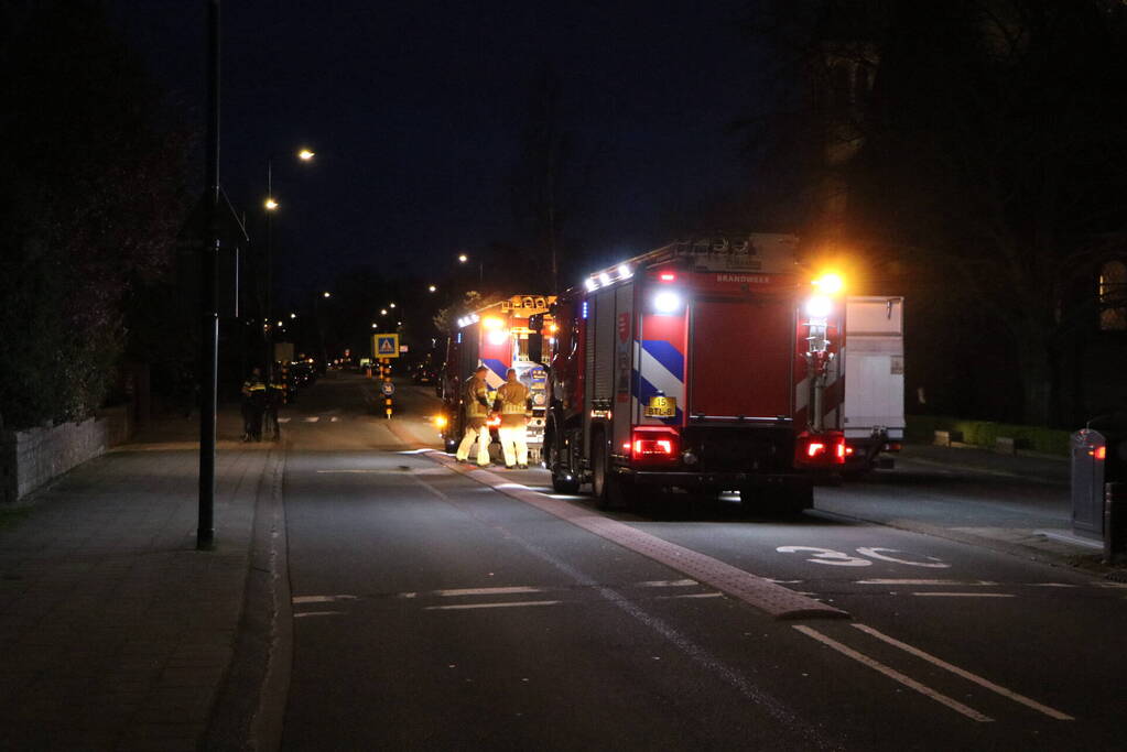 Weg afgesloten wegens schoorsteenbrand