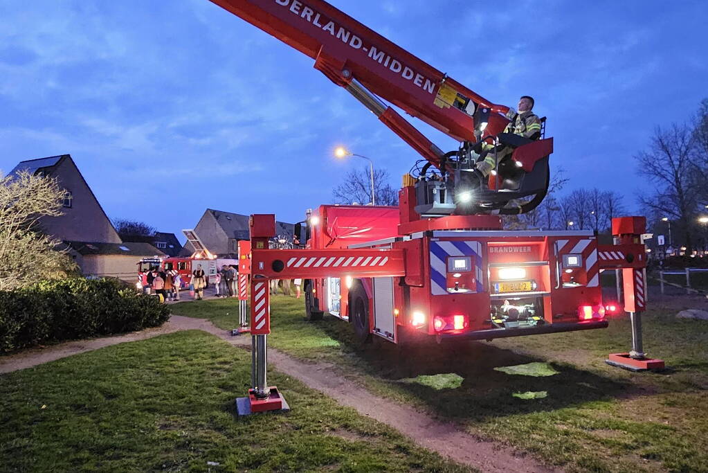 Schoorsteenbrand trekt veel bekijks