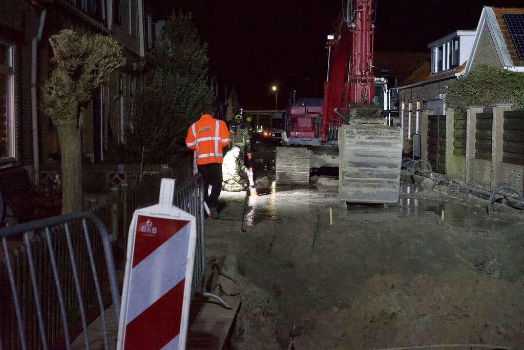 Gesprongen waterleiding door werkzaamheden aan gasleiding