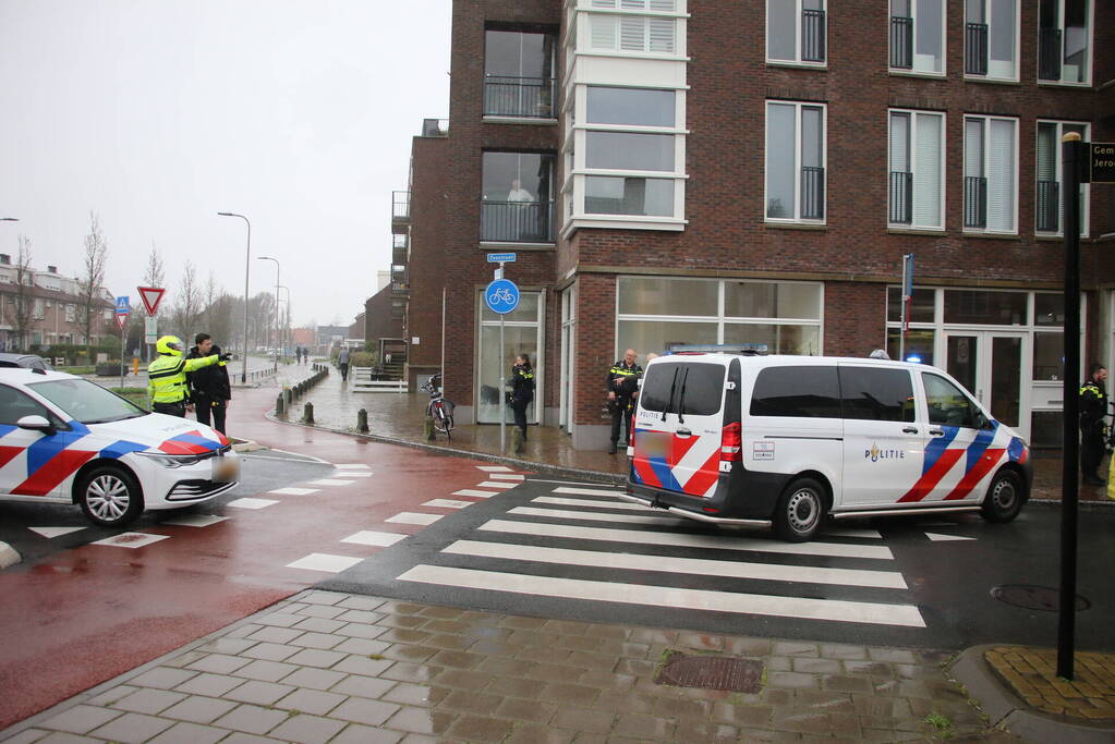 Fietser aangereden op rotonde