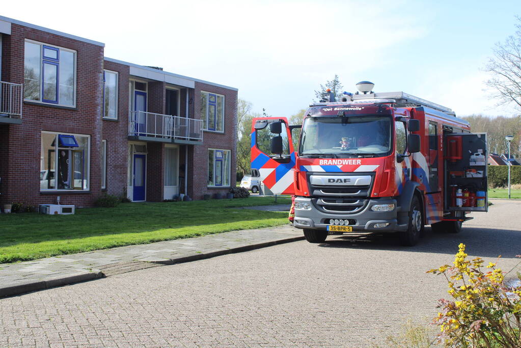 Magnetron in brand in aanleunwoning in Blijham