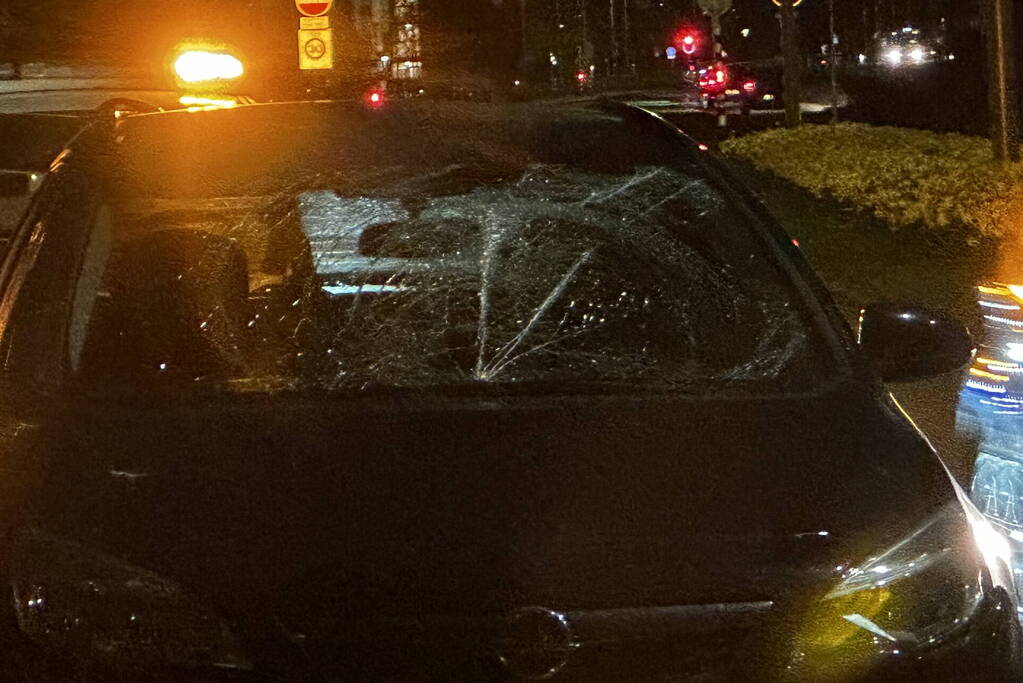 Auto fiks beschadigd na aanrijding met Fatbike