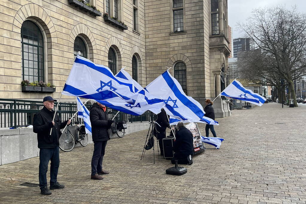 Pro Israël demonstratie voor stadhuis