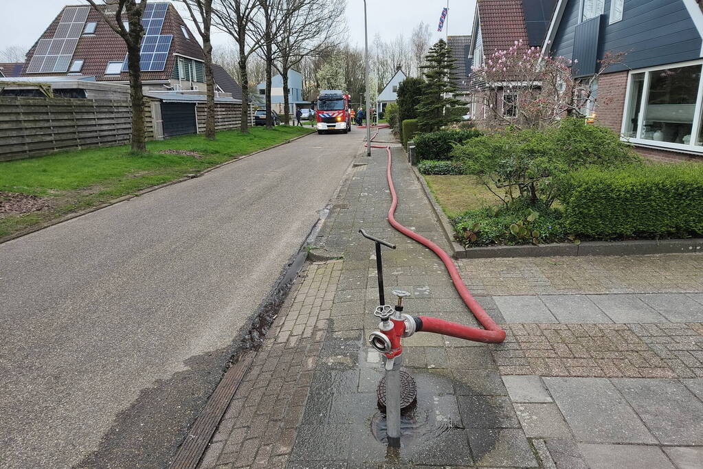 Brandweer ingezet voor brand in nok van dak