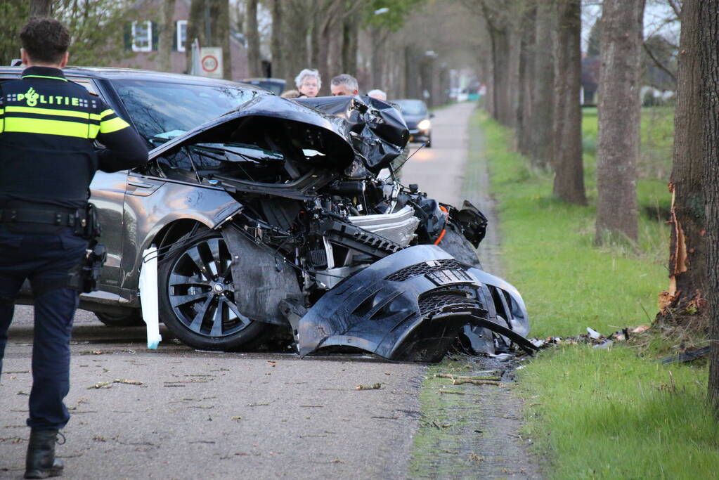 Automobilist botst frontaal op boom