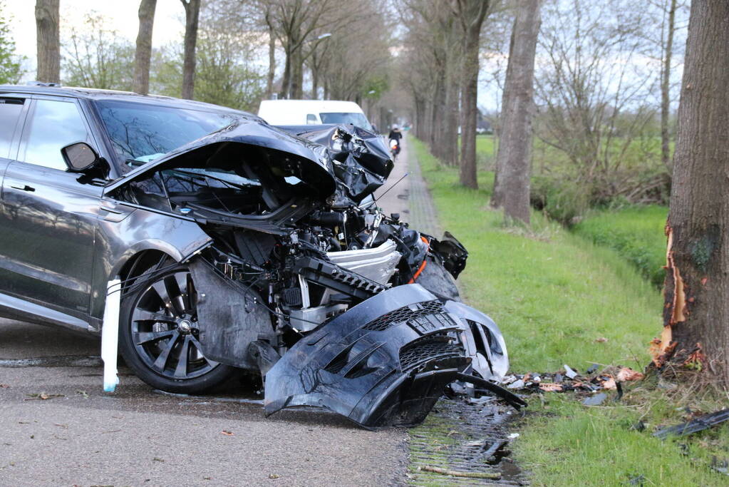 Automobilist botst frontaal op boom