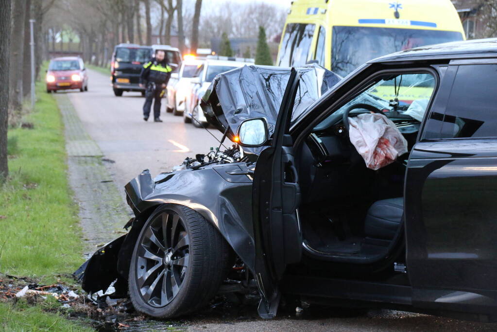 Automobilist botst frontaal op boom