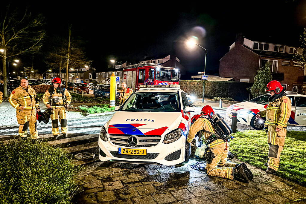 Politieauto in brand, inbreker opgepakt