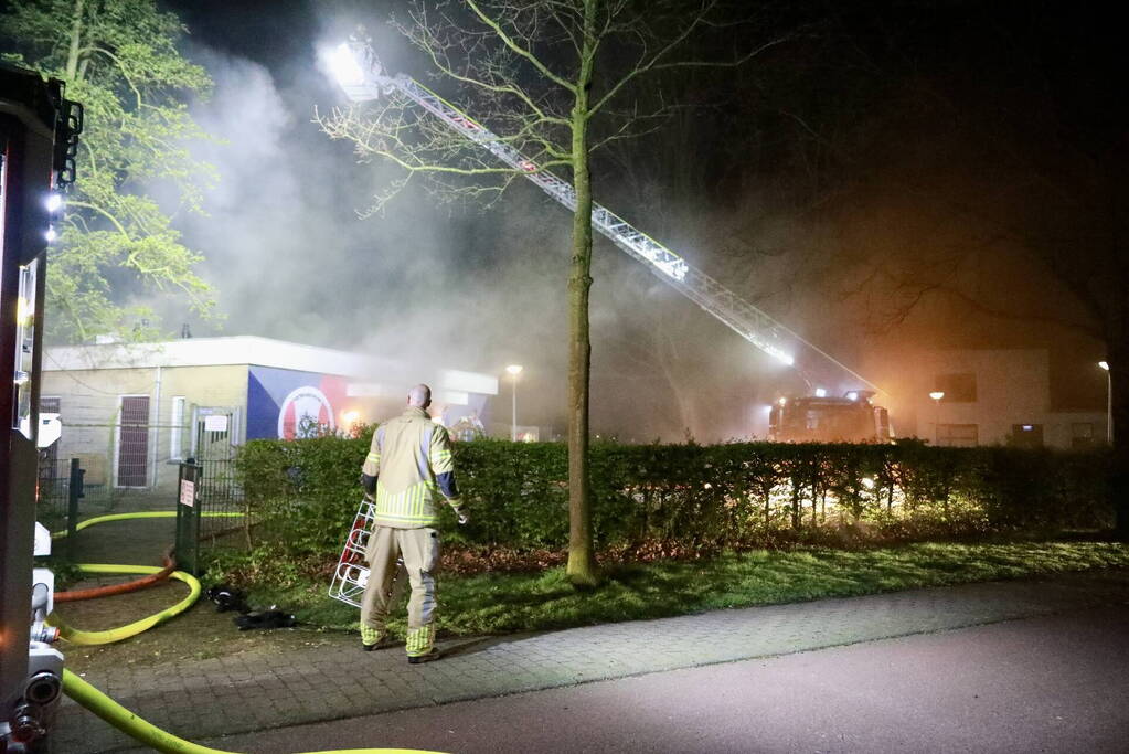 Grote brand in clubhuis van voetbalvereniging