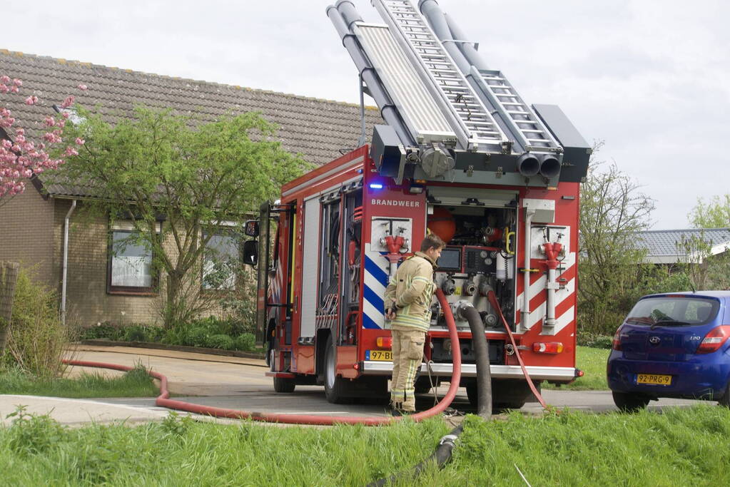 Brand in kas zorgt voor fikse rookontwikkeling