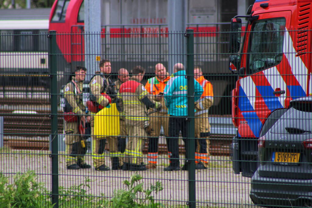 Lekkende ketelwagon op rangeerterrein