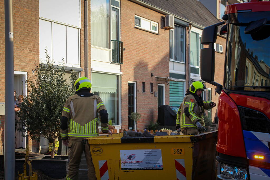 Gasleiding provisorische gedicht door brandweer