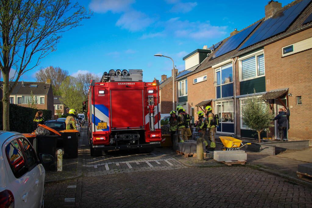 Gasleiding provisorische gedicht door brandweer