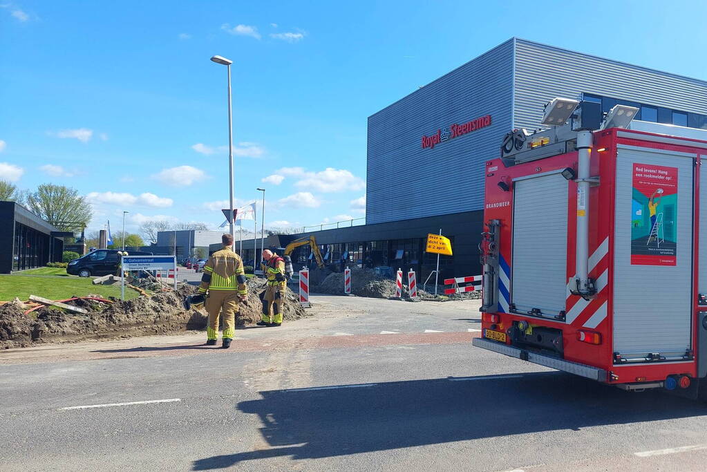 Gasleiding geraakt bij werkzaamheden