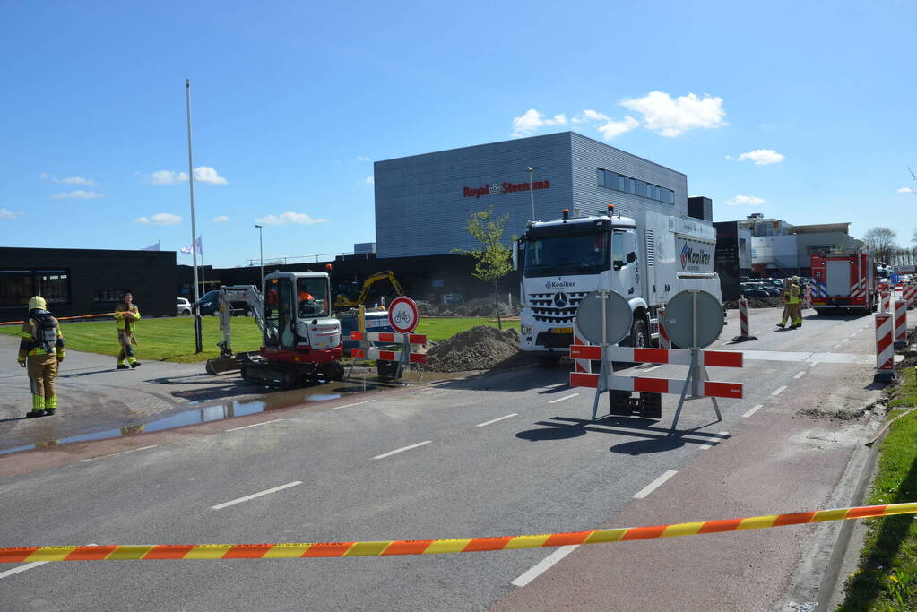 Gasleiding geraakt bij werkzaamheden