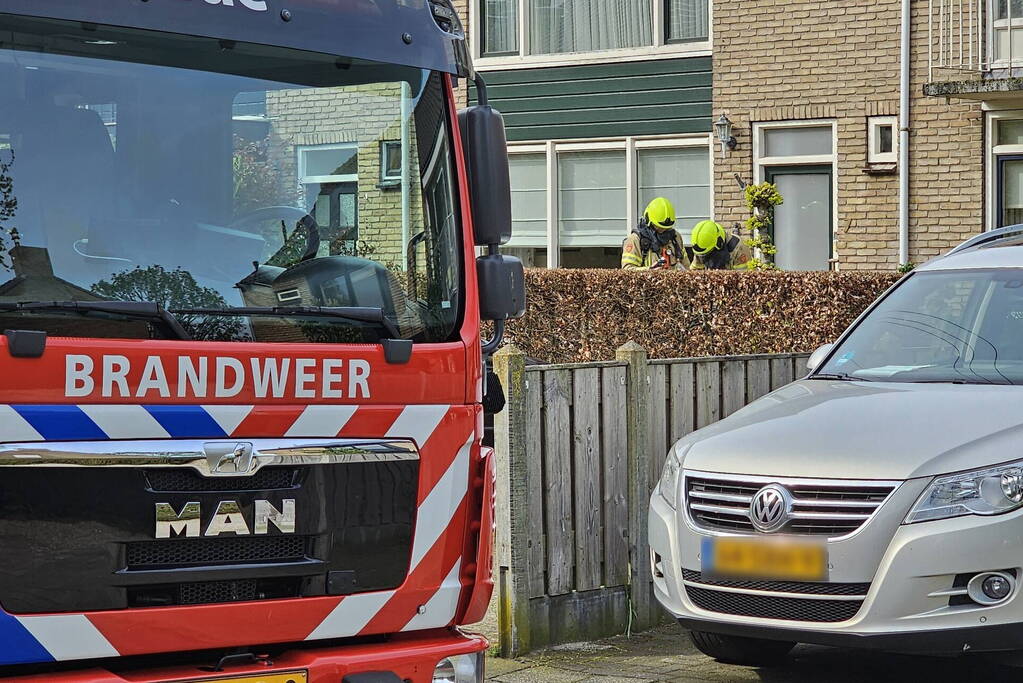 Gasleiding geraakt tijdens werkzaamheden